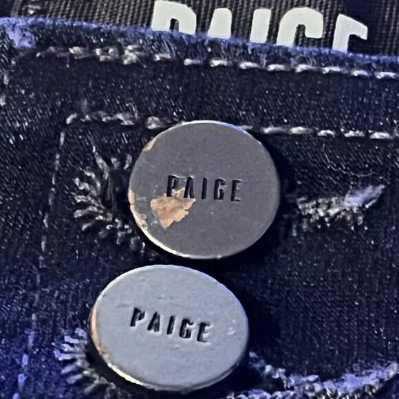 Paige Jeans CLAUDINE 24 Petite Slit Flare Ankle Stretch Dark Blue - Picture 9 of 9